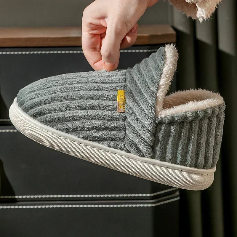 Warm Furry Ankle Cover Slippers for Men & Women Winter Home Shoes