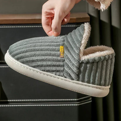 Warm Furry Ankle Cover Slippers for Men & Women Winter Home Shoes