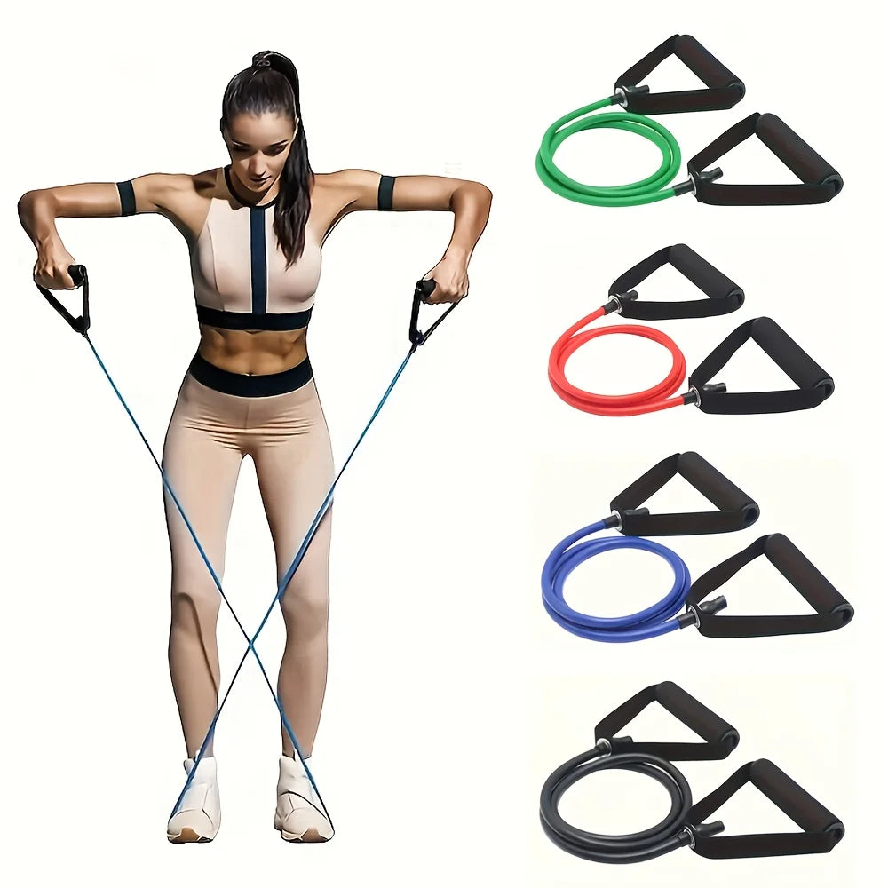 4 Level Resistance Band with Handles for Home Workouts