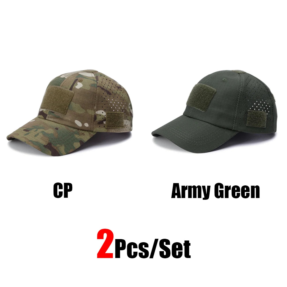 1 or 2 Pack Men's Camouflage Outdoor Baseball Caps