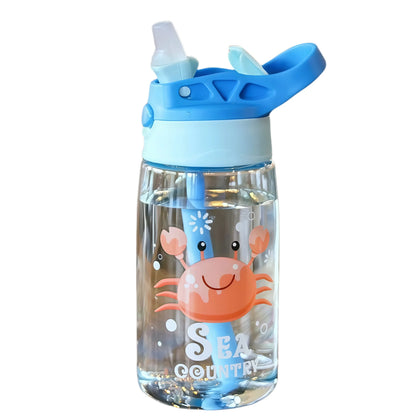 480ml Leak Proof Cartoon Kids Water Bottle with Straw