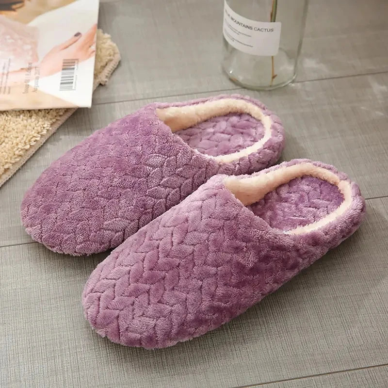 Unisex Fluffy Anti Slip Indoor Winter Slippers