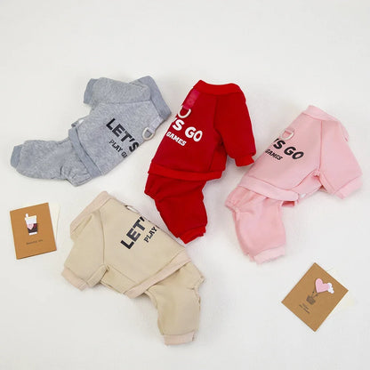 Fleece Winter Dog Jumpsuit Hoodie for Small & Medium Dogs