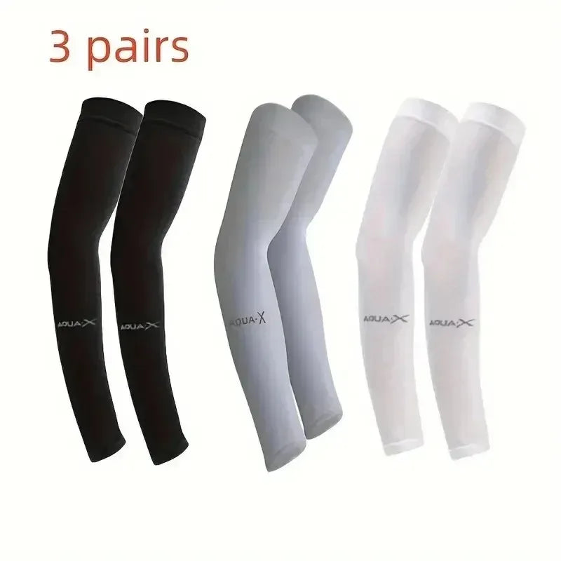 3 Pairs Cooling Breathable UV Protection Arm Sleeves