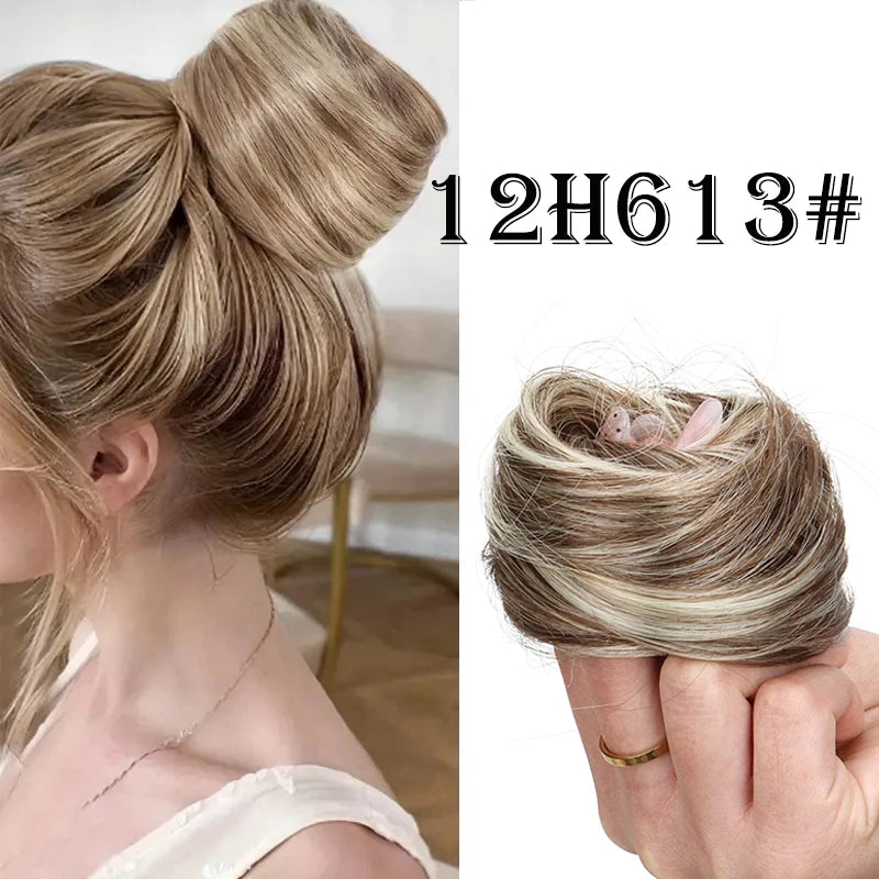WIGSIN Women's Synthetic Messy Donut Hair Bun Extension