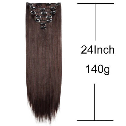 WIGSIN 24 Inch 7 Piece Straight Clip In Hair Extensions