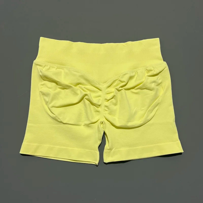 Women Fitness Workout Shorts Yoga High Waist Lift Butt Fitness Shorts Gym Running Sportswear Women Push Up Gym Leggings