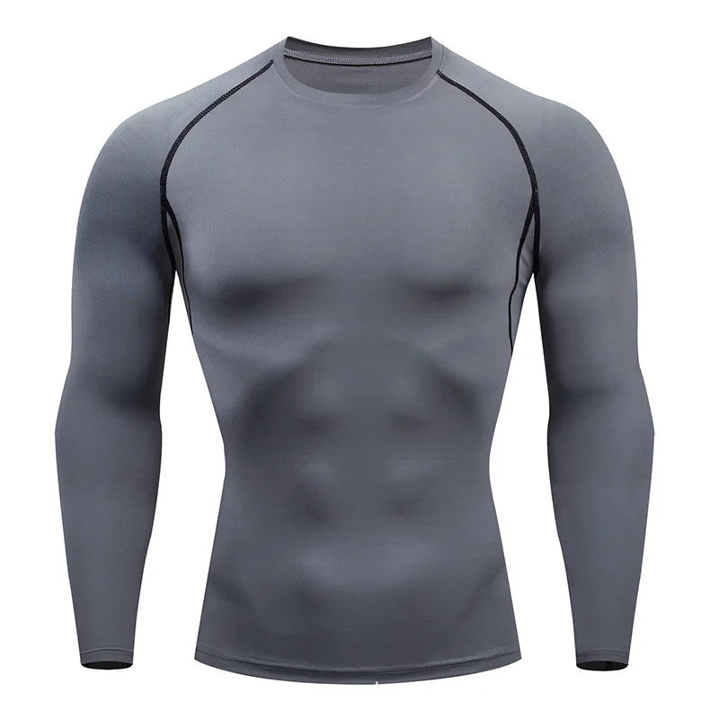 Men's Quick Dry Long Sleeve Compression Running Shirt