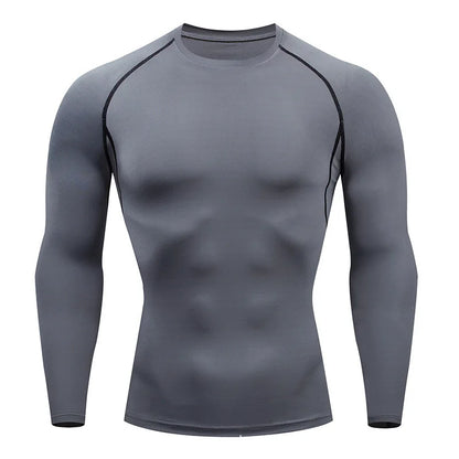 Men's Quick Dry Long Sleeve Compression Running Shirt