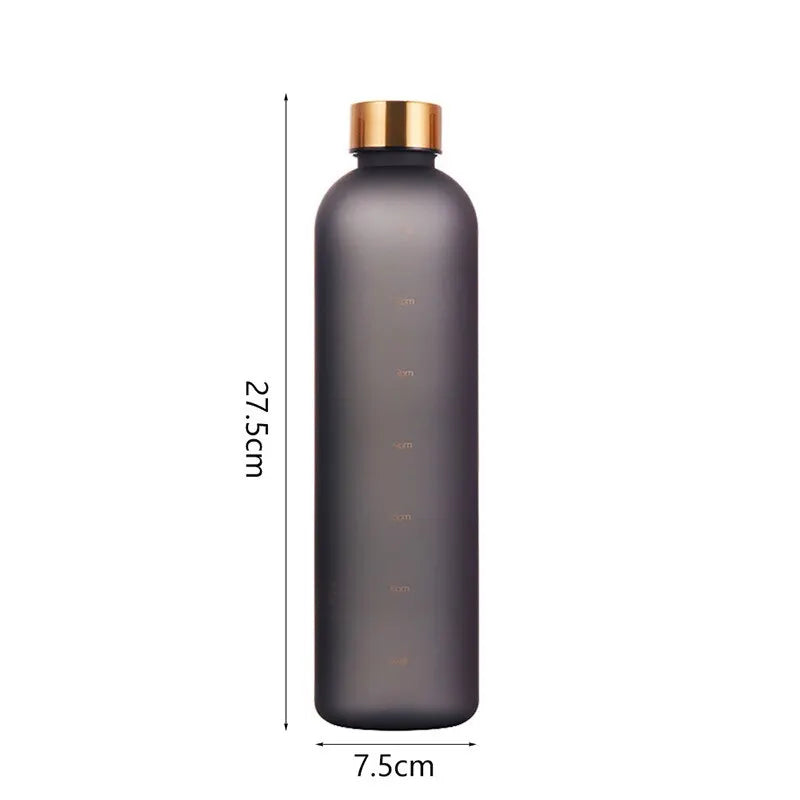 1L BPA Free Motivational Sports Water Bottle with Time Marker