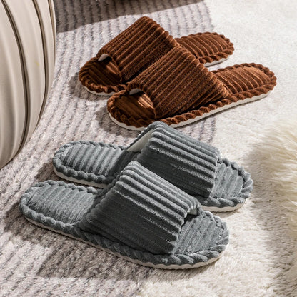 Men’s Open Toe Indoor Slippers Breathable Non Slip Home Shoes
