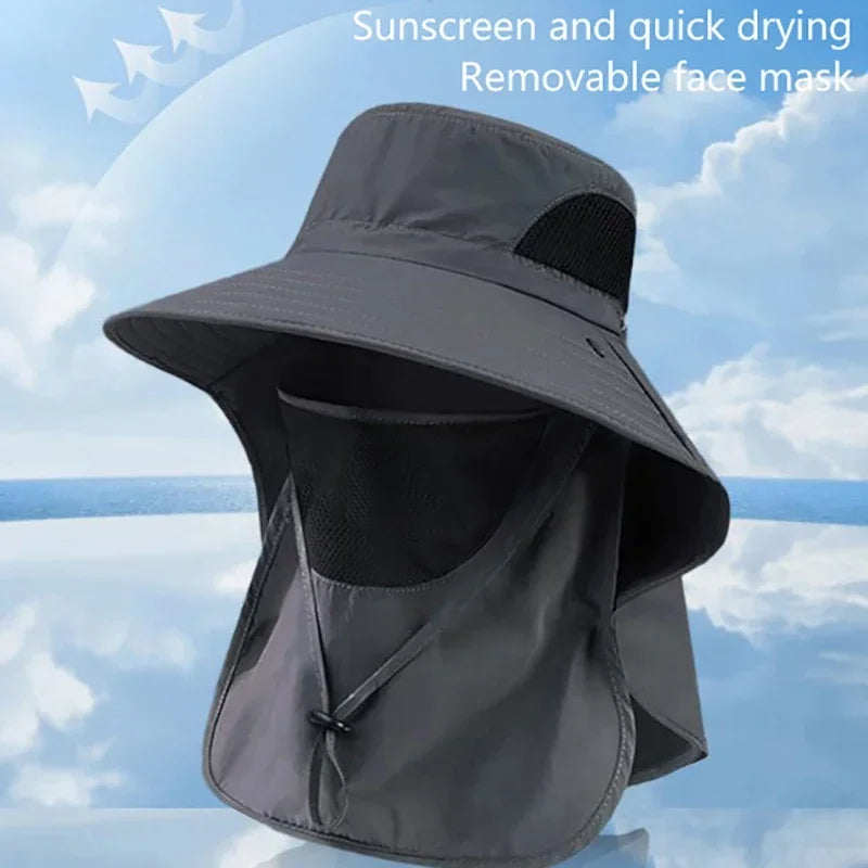 Unisex UV Protection Fishing Sun Hat with Neck Flap