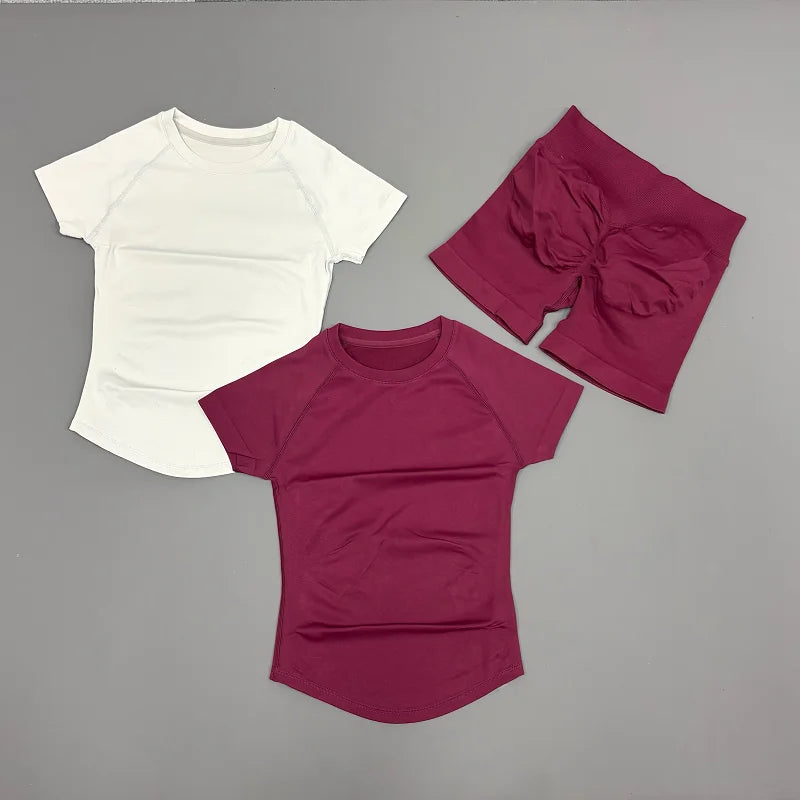 Women's 2 Piece Seamless Yoga Top and Shorts Set
