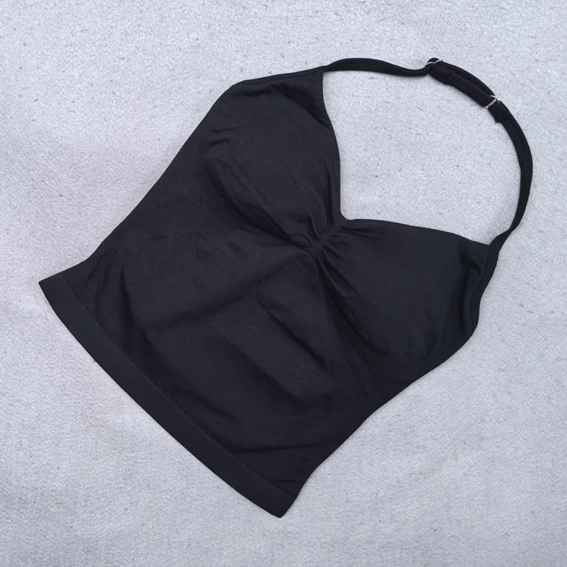 Women's Adjustable Strappy Backless Padded Sports Bra