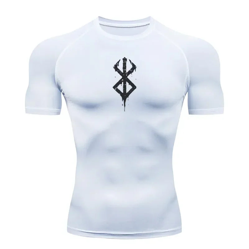 Men's Quick Dry Printed Compression Workout T Shirt