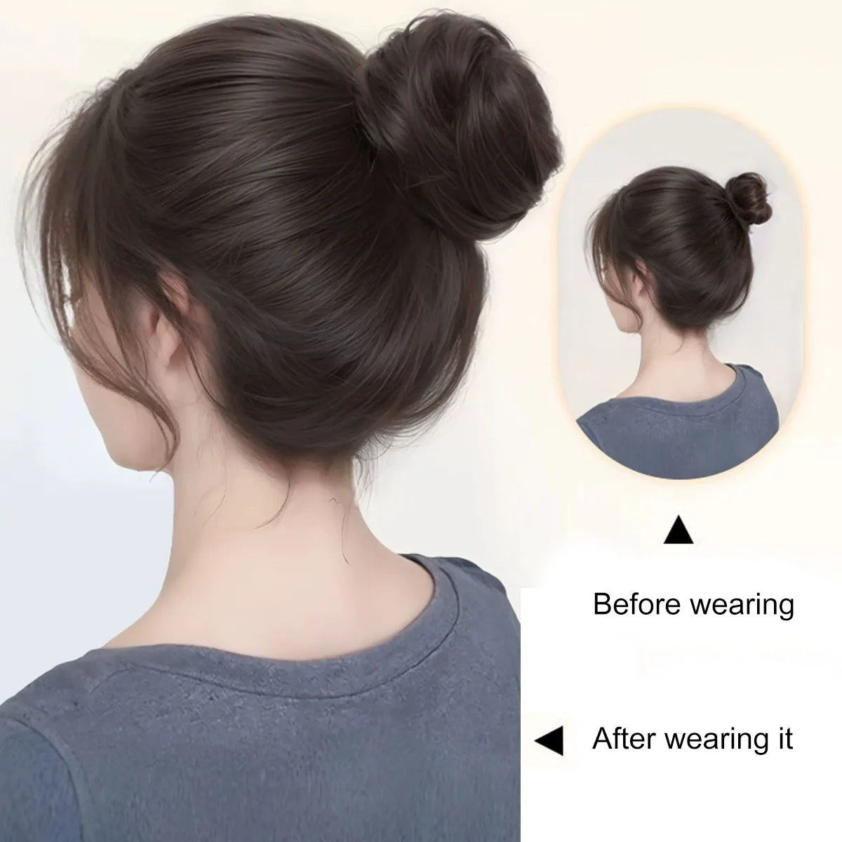 Synthetic Hair Bun Donut Updo Hairpiece for Women