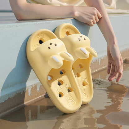 Cute Cartoon EVA Bathroom Slippers Thick Sole Non Slip Quick Dry Slides