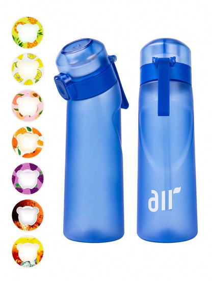 Leak Proof Sports Water Bottle with Straw and Flavor Pod