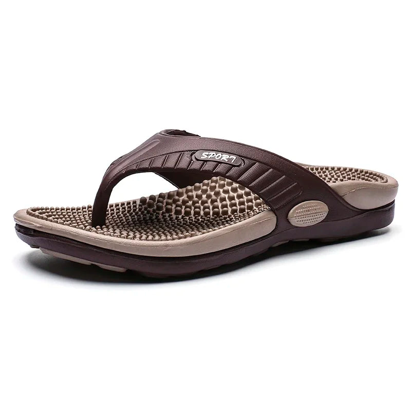 Men’s Massage Flip Flops Breathable Summer Beach Sandals Size 46