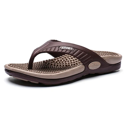 Men’s Massage Flip Flops Breathable Summer Beach Sandals Size 46