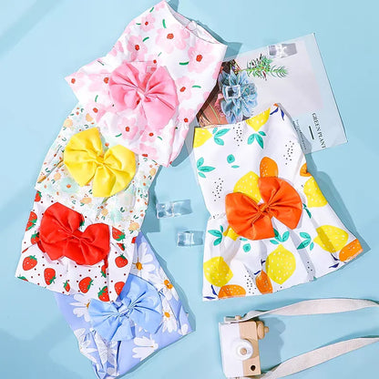 Cute Princess Dress with Bow for Small & Medium Dogs & Cats