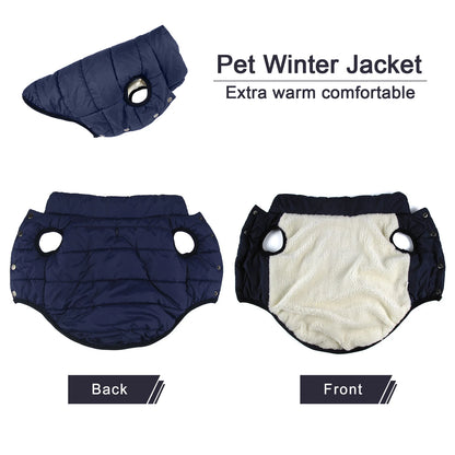Warm Fleece Lined Winter Dog Jacket for Small Dogs & Puppies
