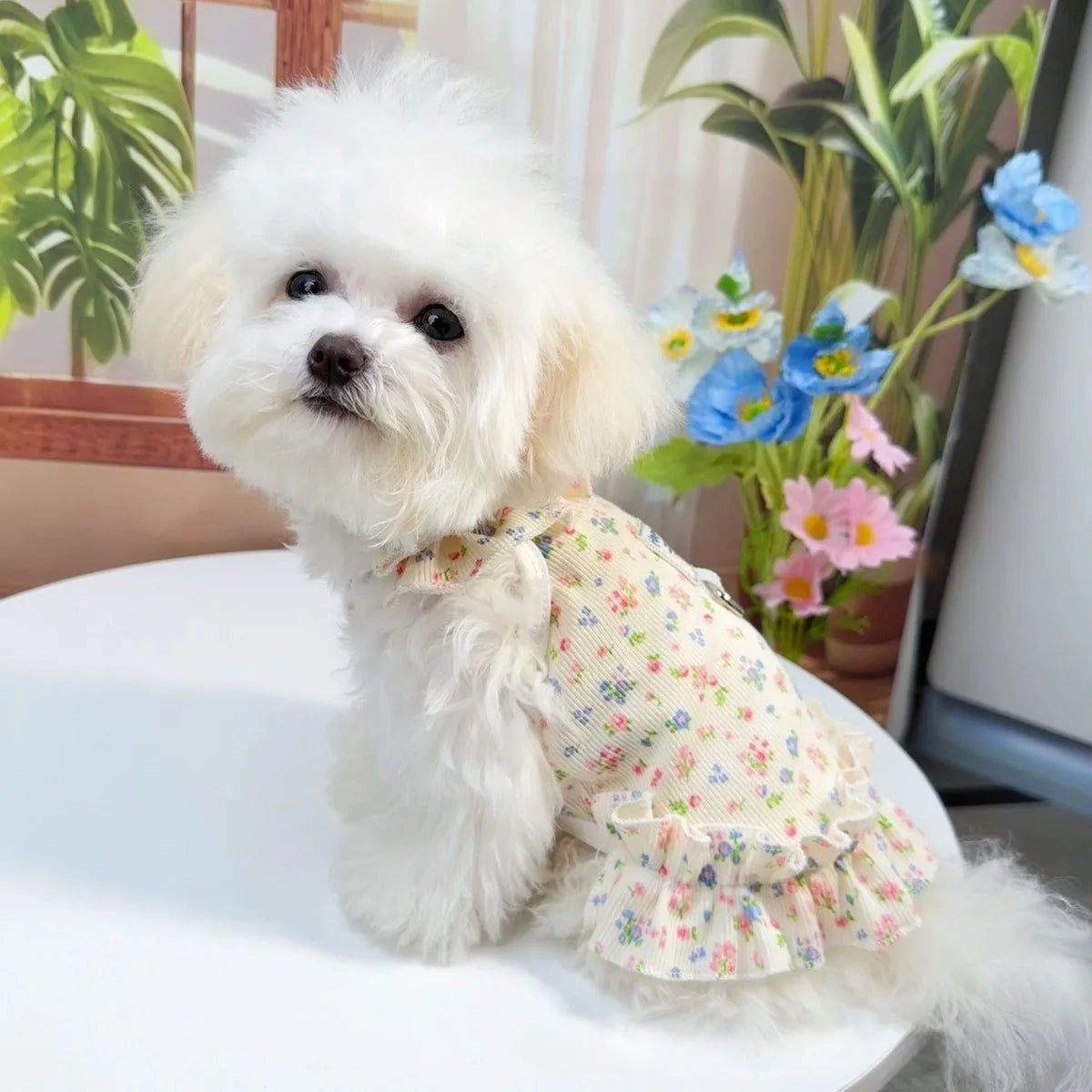 Floral Princess Dress for Dogs & Cats Spring Summer Pet Clothing