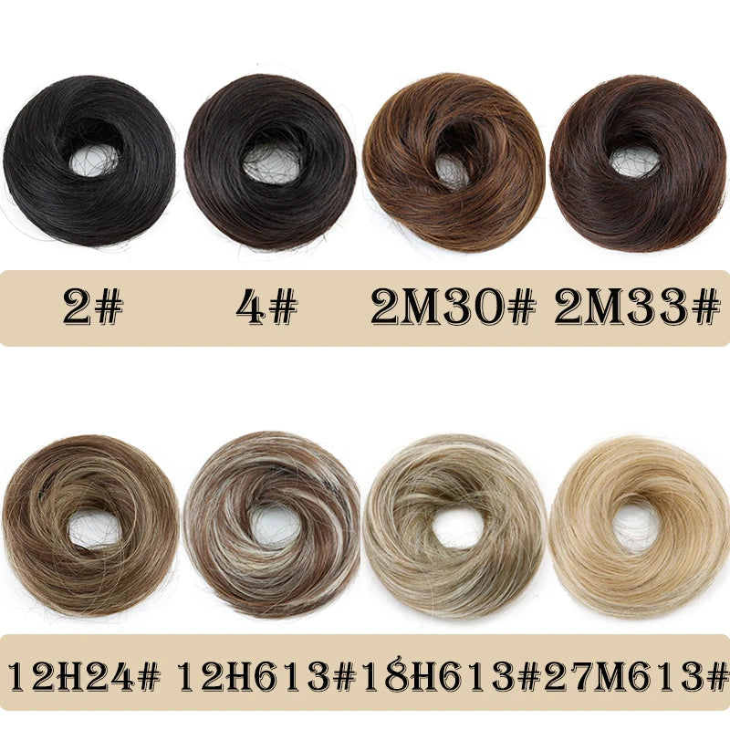 WIGSIN Women's Synthetic Messy Donut Hair Bun Extension