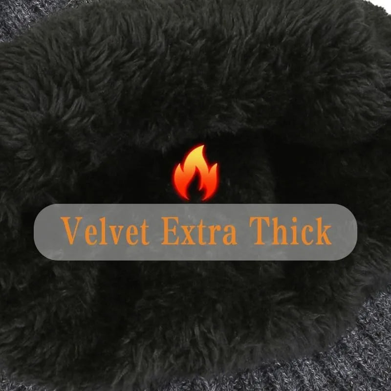 Men's Faux Fur Lined Winter Peaked Hat with Ear Protection