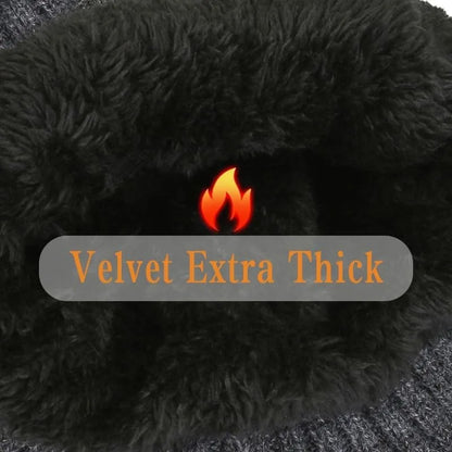 Men's Faux Fur Lined Winter Peaked Hat with Ear Protection