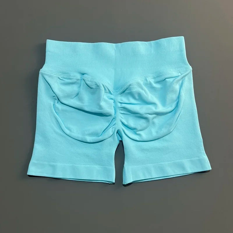Women Fitness Workout Shorts Yoga High Waist Lift Butt Fitness Shorts Gym Running Sportswear Women Push Up Gym Leggings