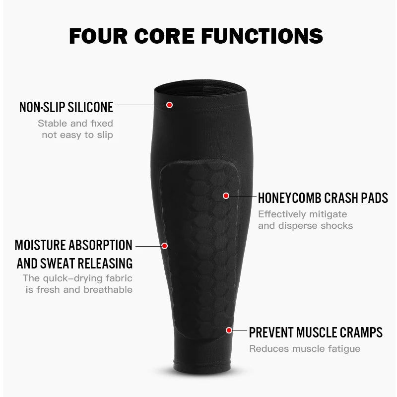Foam Padded Compression Shin Guard Sleeve