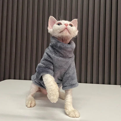Sphynx Cat Sweater Hoodie Warm Pet Jumpsuit