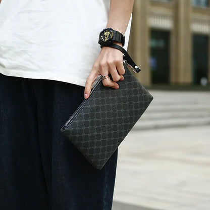 Men’s Slim Leather Messenger Crossbody Clutch Bag