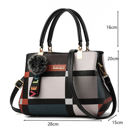 Women’s PU Leather Large Capacity Crossbody Tote Bag for Travel