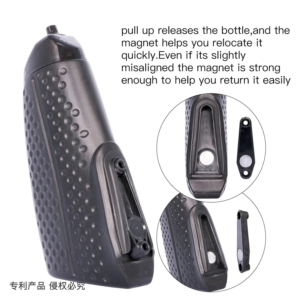 BPA Free Squeeze Cycling Water Bottle with Magnetic Cage