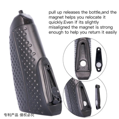 BPA Free Squeeze Cycling Water Bottle with Magnetic Cage