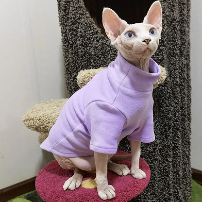 Soft Cotton Sphynx Cat Clothes for Fall & Winter