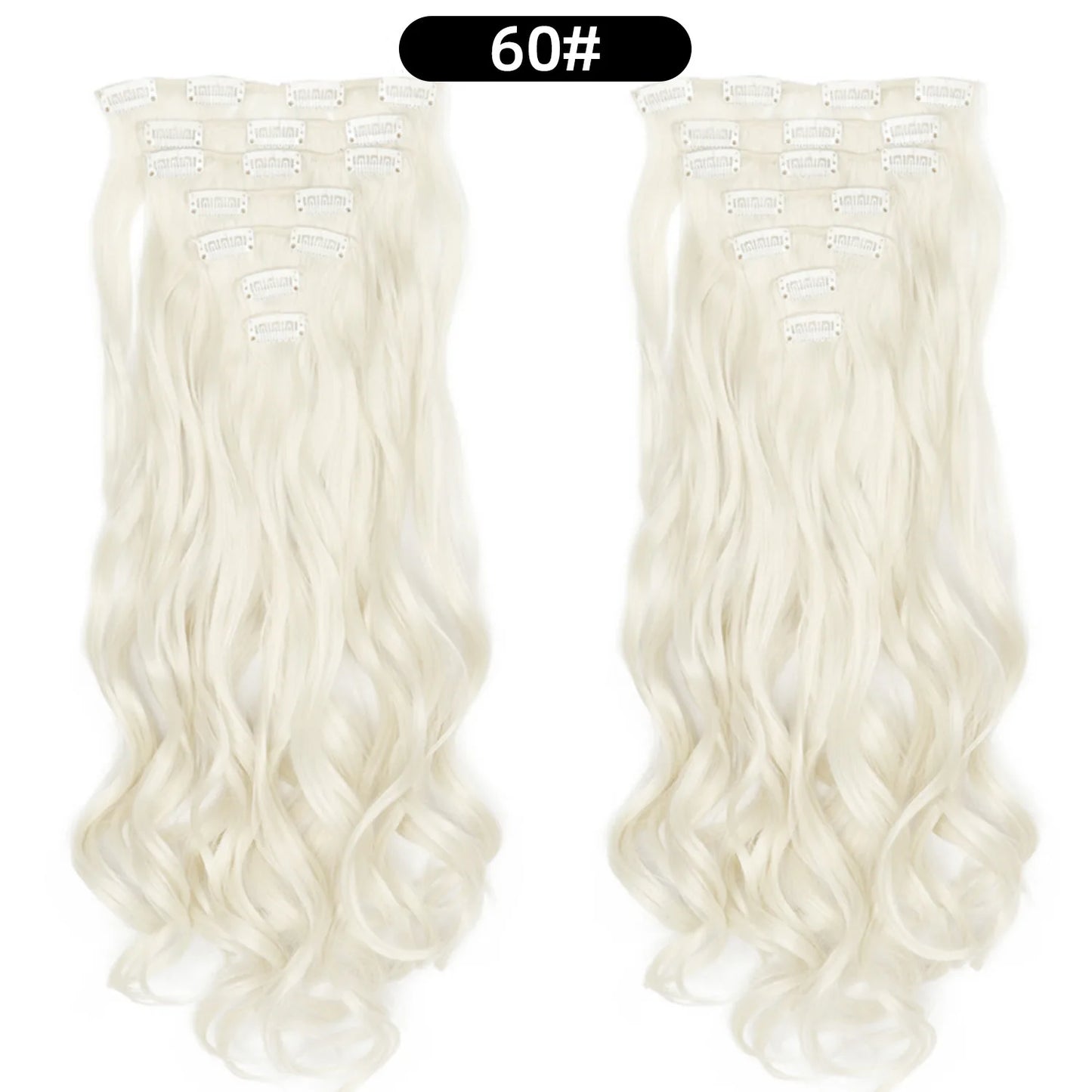22 Inch Curly Wavy Clip In Hair Extensions 7PCS