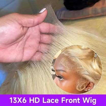 613 Blonde Bone Straight 13x4 13x6 HD Lace Human Hair Wig