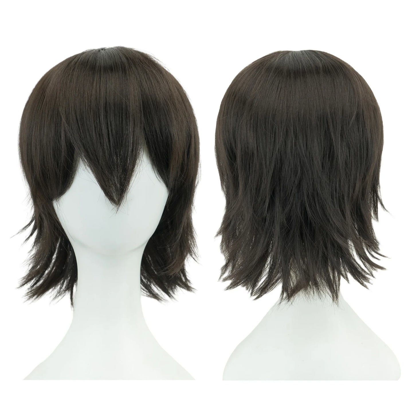 Unisex 12 Inch Short Bob Cosplay Wig with Bangs