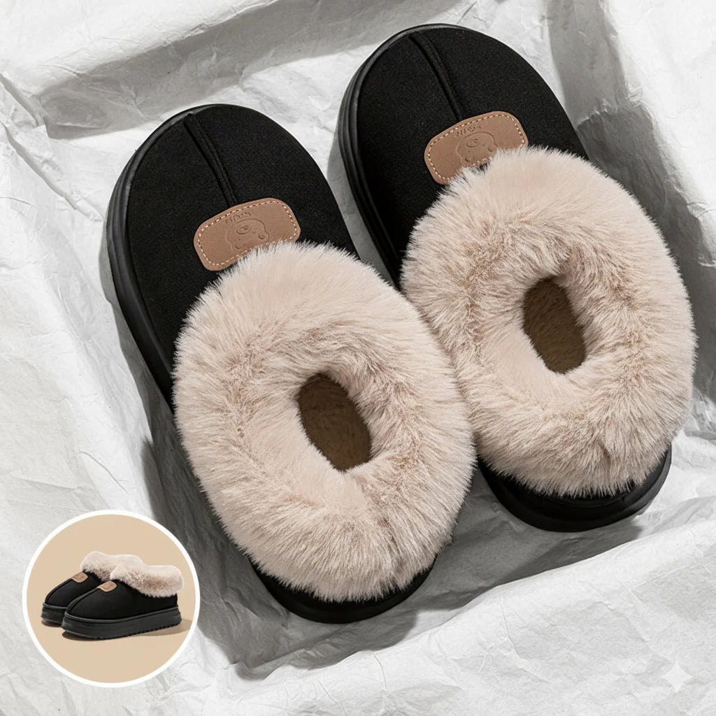 Unisex Fleece Lined EVA Winter Slippers with Ankle Cover