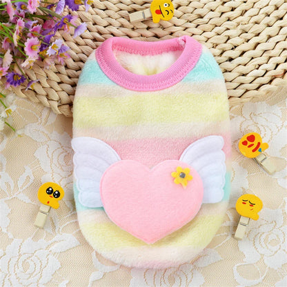 Cute Printed Fleece Sweater for Small Dogs Winter Pet Clothing