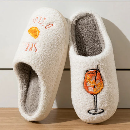 Aperol Spritz Fluffy Slippers for Women Party Gift