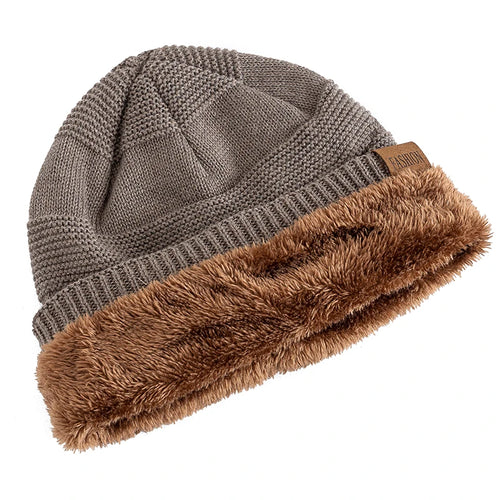 Unisex Faux Fur Lined Slouchy Winter Beanie