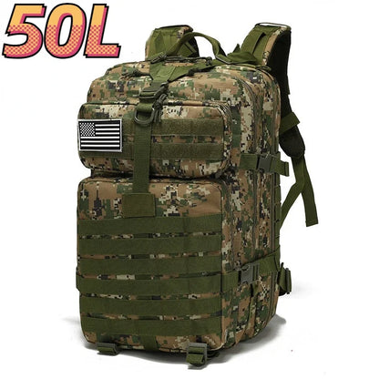 30L or 50L Waterproof Tactical Hiking Backpack