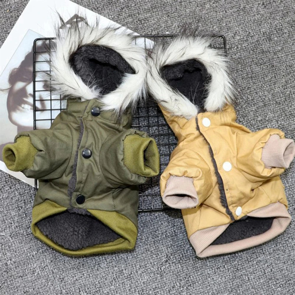 Thick Warm Winter Hoodie Coat for Small & Medium Dogs