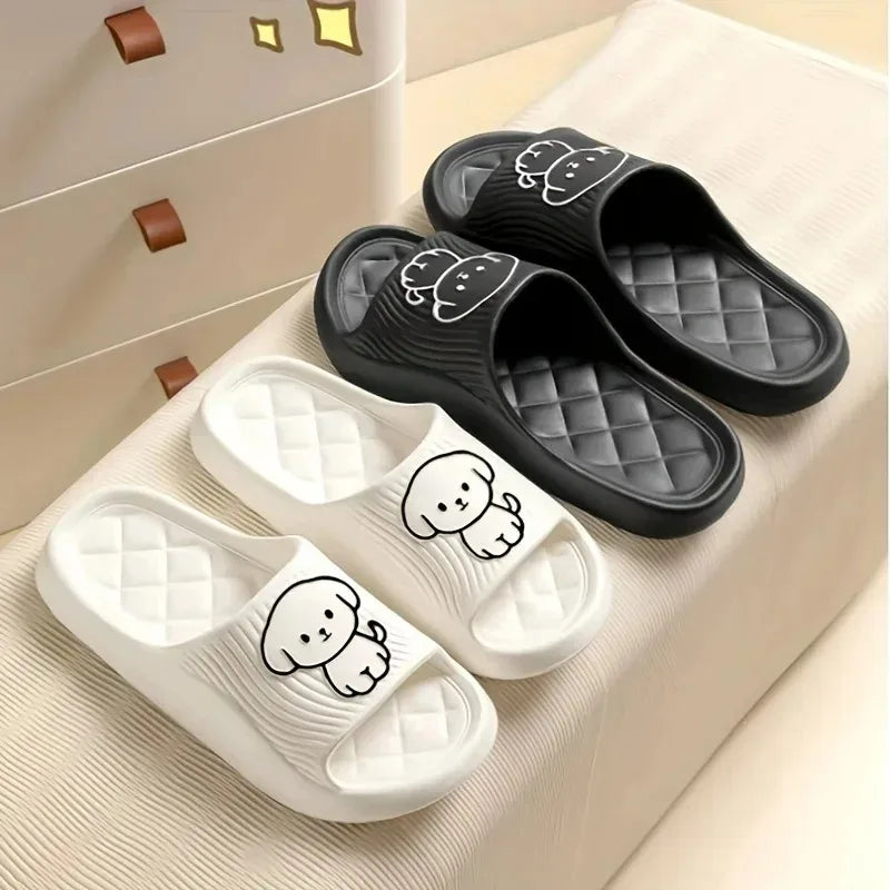Cute Couple EVA Pillow Slippers Soft Sole Non Slip Bathroom Shoes
