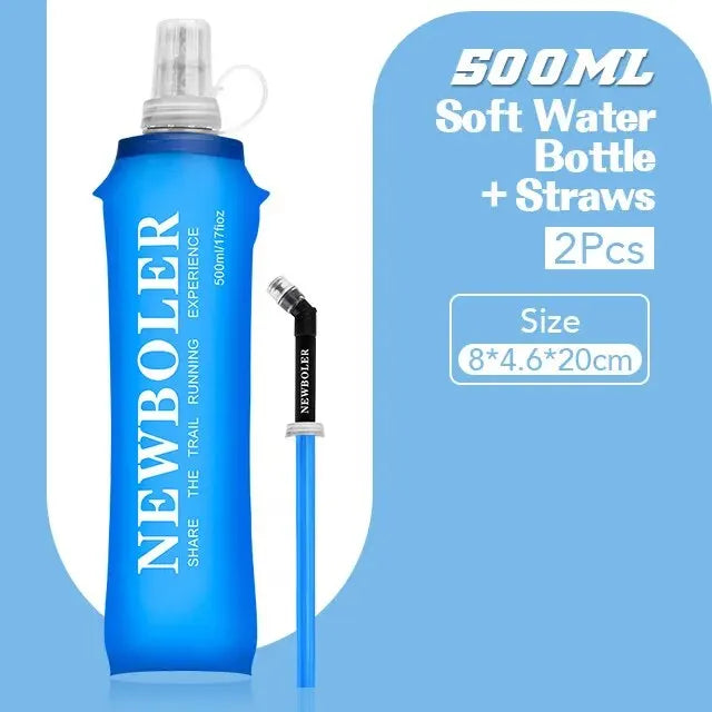 NEWBOLER 250ml or 500ml Collapsible Soft Flask Water Bottle