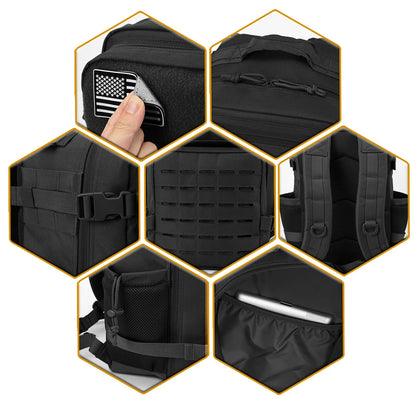 25L MOLLE Tactical Hiking Backpack with Dual Bottle Holders